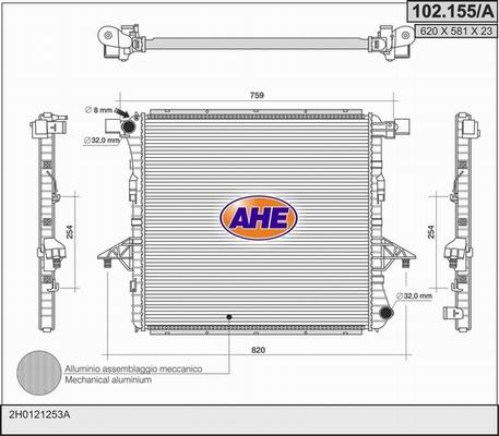 AHE 102.155/A - Radiatore, Raffreddamento motore autozon.pro