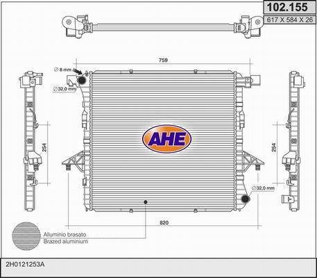 AHE 102.155 - Radiatore, Raffreddamento motore autozon.pro