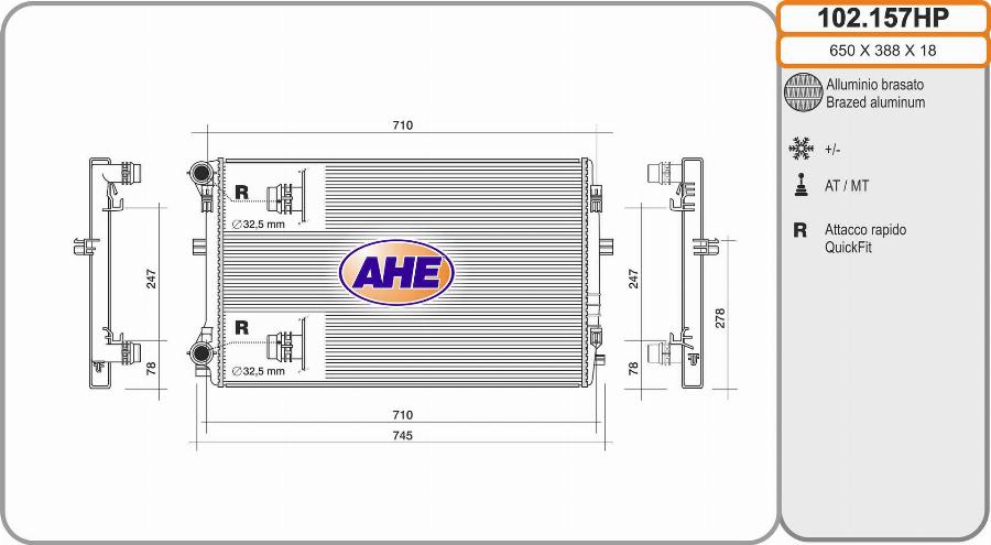 AHE 102.157HP - Radiatore, Raffreddamento motore autozon.pro