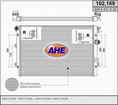 AHE 102.169 - Radiatore, Raffreddamento motore autozon.pro