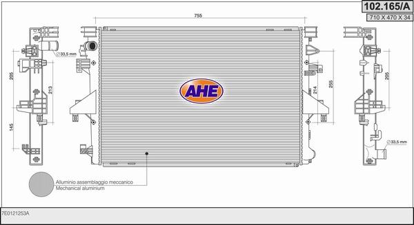 AHE 102.165/A - Radiatore, Raffreddamento motore autozon.pro