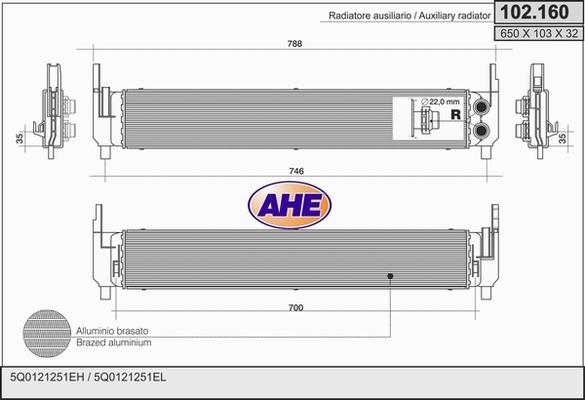 AHE 102.160 - Radiatore, Raffreddamento motore autozon.pro