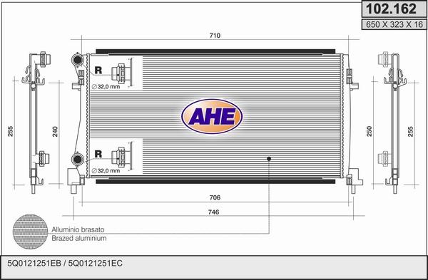 AHE 102.162 - Radiatore, Raffreddamento motore autozon.pro