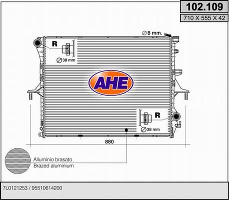 AHE 102.109 - Radiatore, Raffreddamento motore autozon.pro