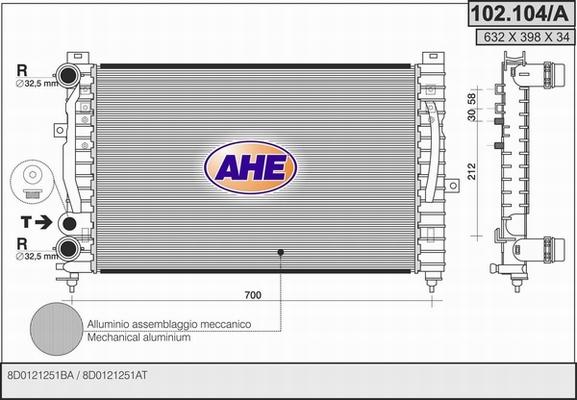 AHE 102.104/A - Radiatore, Raffreddamento motore autozon.pro