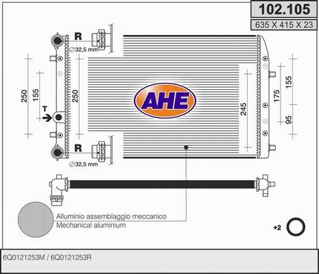 AHE 102.105 - Radiatore, Raffreddamento motore autozon.pro