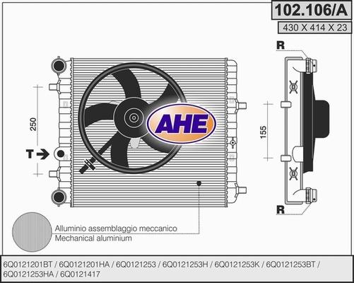 AHE 102.106/A - Radiatore, Raffreddamento motore autozon.pro