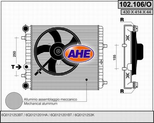 AHE 102.106/O - Radiatore, Raffreddamento motore autozon.pro