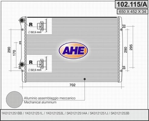 AHE 102.115/A - Radiatore, Raffreddamento motore autozon.pro