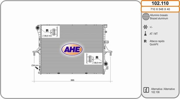 AHE 102.110 - Radiatore, Raffreddamento motore autozon.pro