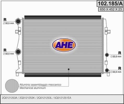 AHE 102.185/A - Radiatore, Raffreddamento motore autozon.pro