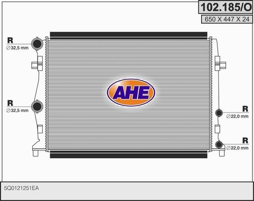 AHE 102.185/O - Radiatore, Raffreddamento motore autozon.pro