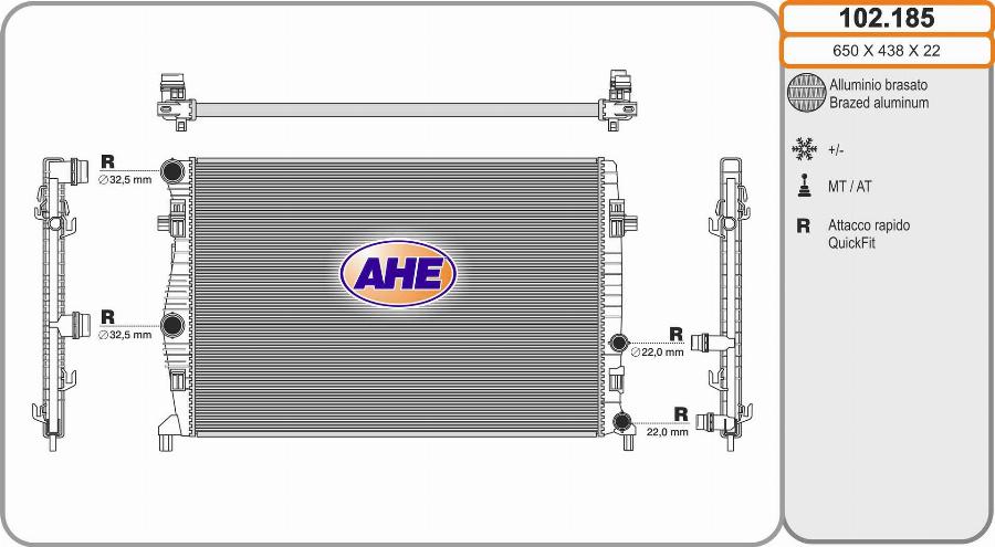 AHE 102.185 - Radiatore, Raffreddamento motore autozon.pro