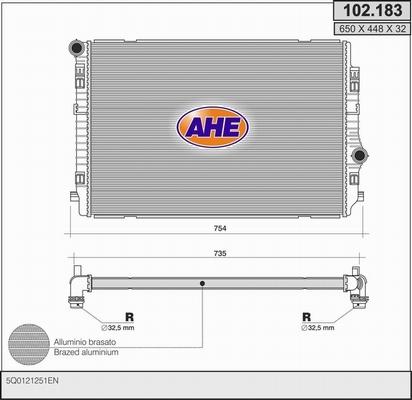 AHE 102.183 - Radiatore, Raffreddamento motore autozon.pro