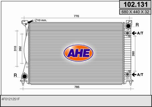 AHE 102.131 - Radiatore, Raffreddamento motore autozon.pro