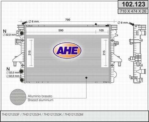 AHE 102.123 - Radiatore, Raffreddamento motore autozon.pro