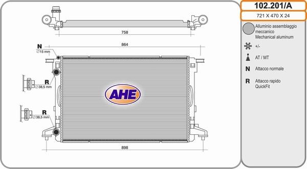 AHE 102.201/A - Radiatore, Raffreddamento motore autozon.pro