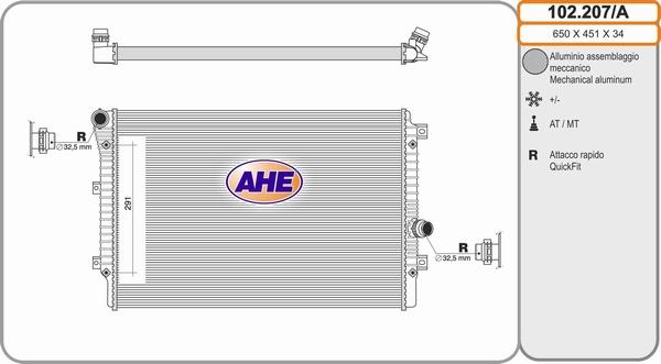 AHE 102.207/A - Radiatore, Raffreddamento motore autozon.pro