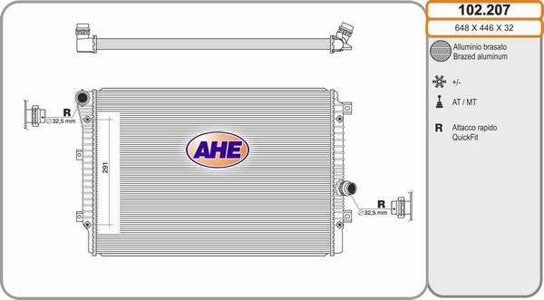 AHE 102.207 - Radiatore, Raffreddamento motore autozon.pro