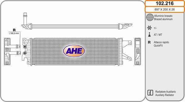 AHE 102.216 - Radiatore, Raffreddamento motore autozon.pro