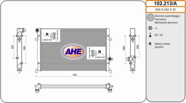 AHE 102.213/A - Radiatore, Raffreddamento motore autozon.pro