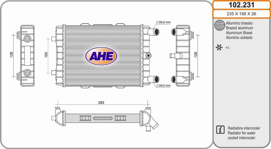 AHE 102.231 - Radiatore, Raffreddamento motore autozon.pro