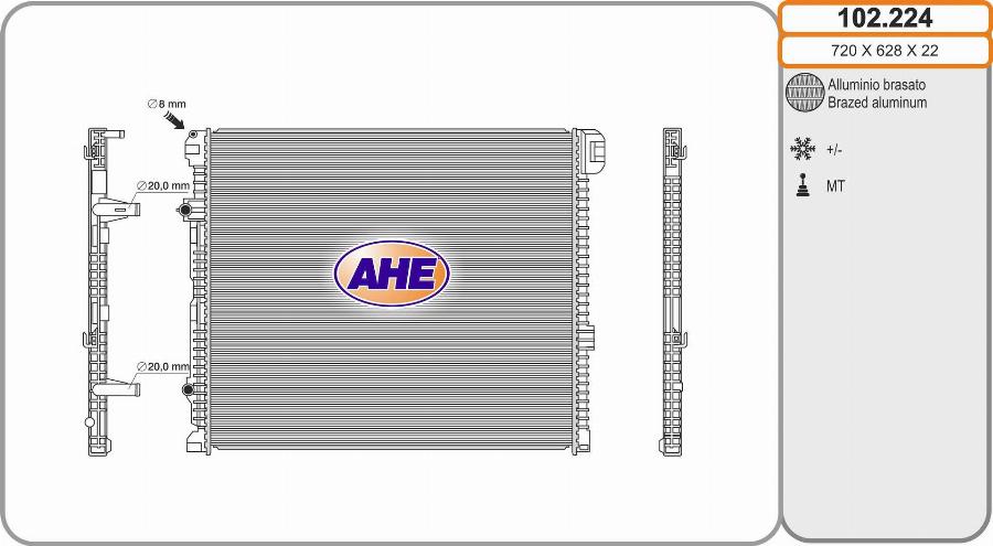 AHE 102.224 - Radiatore, Raffreddamento motore autozon.pro