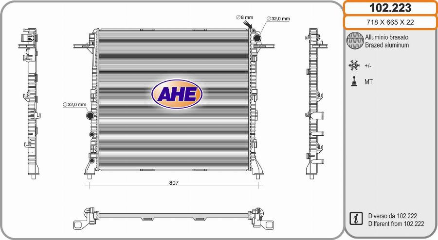 AHE 102.223 - Radiatore, Raffreddamento motore autozon.pro