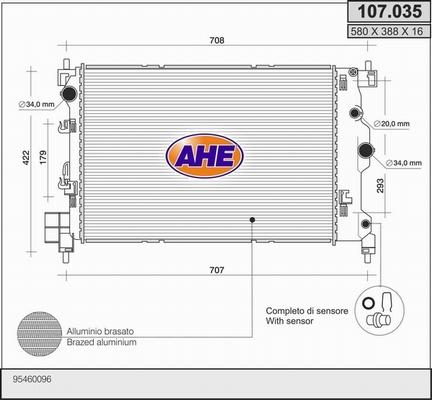 AHE 107.035 - Radiatore, Raffreddamento motore autozon.pro