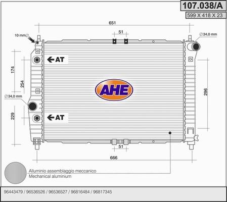 AHE 107.038/A - Radiatore, Raffreddamento motore autozon.pro