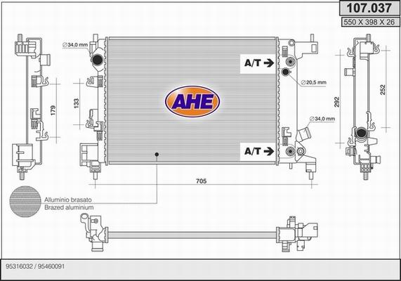 AHE 107.037 - Radiatore, Raffreddamento motore autozon.pro