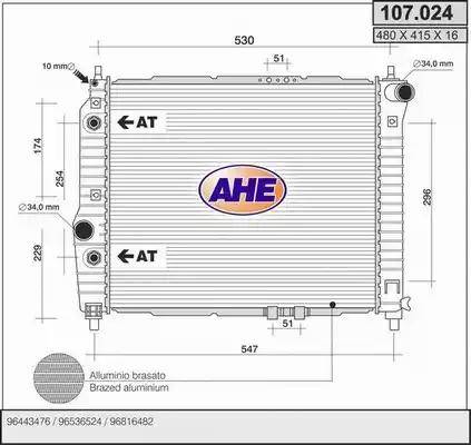 AHE 107.024 - Radiatore, Raffreddamento motore autozon.pro