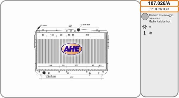 AHE 107.026/A - Radiatore, Raffreddamento motore autozon.pro