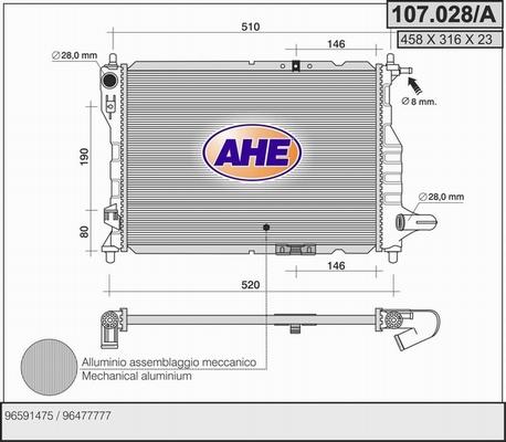 AHE 107.028/A - Radiatore, Raffreddamento motore autozon.pro