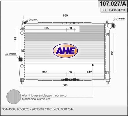 AHE 107.027/A - Radiatore, Raffreddamento motore autozon.pro