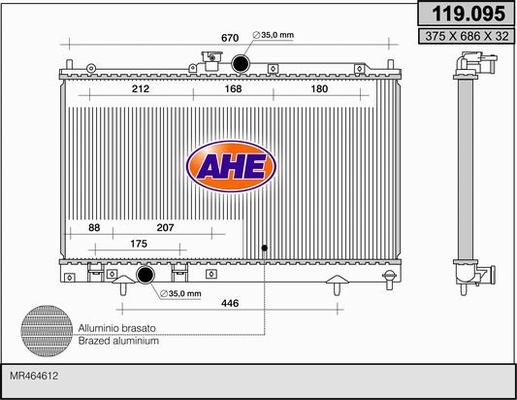 AHE 119.095 - Radiatore, Raffreddamento motore autozon.pro