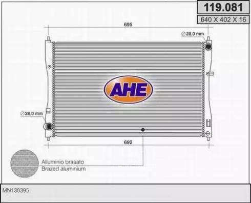 AHE 119.081 - Radiatore, Raffreddamento motore autozon.pro