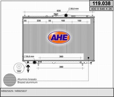 AHE 119.038 - Radiatore, Raffreddamento motore autozon.pro