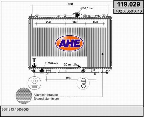 AHE 119.029 - Radiatore, Raffreddamento motore autozon.pro