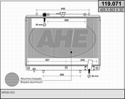 AHE 119.071 - Radiatore, Raffreddamento motore autozon.pro