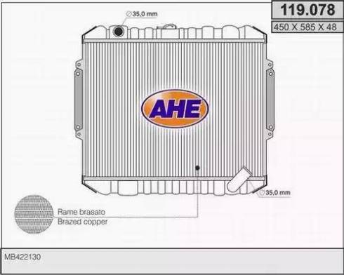 AHE 119.078 - Radiatore, Raffreddamento motore autozon.pro