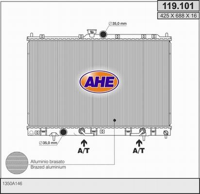 AHE 119.101 - Radiatore, Raffreddamento motore autozon.pro