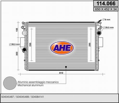 AHE 114.066 - Radiatore, Raffreddamento motore autozon.pro