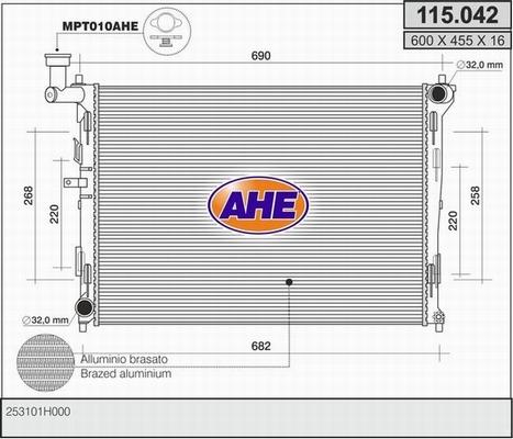 AHE 115.042 - Radiatore, Raffreddamento motore autozon.pro