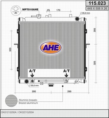 AHE 115.023 - Radiatore, Raffreddamento motore autozon.pro