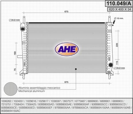 AHE 110.049/A - Radiatore, Raffreddamento motore autozon.pro