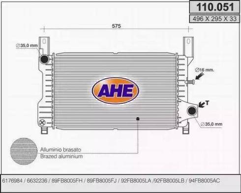 AHE 110.051 - Radiatore, Raffreddamento motore autozon.pro