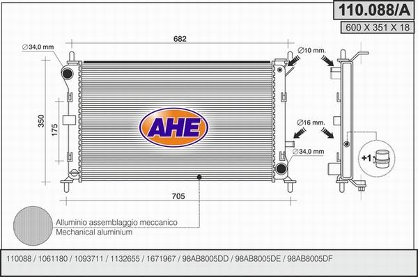 AHE 110.088/A - Radiatore, Raffreddamento motore autozon.pro