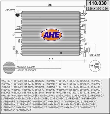 AHE 110.030 - Radiatore, Raffreddamento motore autozon.pro