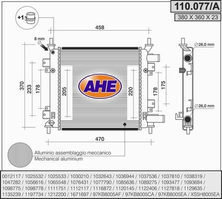 AHE 110.077/A - Radiatore, Raffreddamento motore autozon.pro